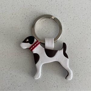 Coach vintage spotted dog leather bag charm keychain FOB